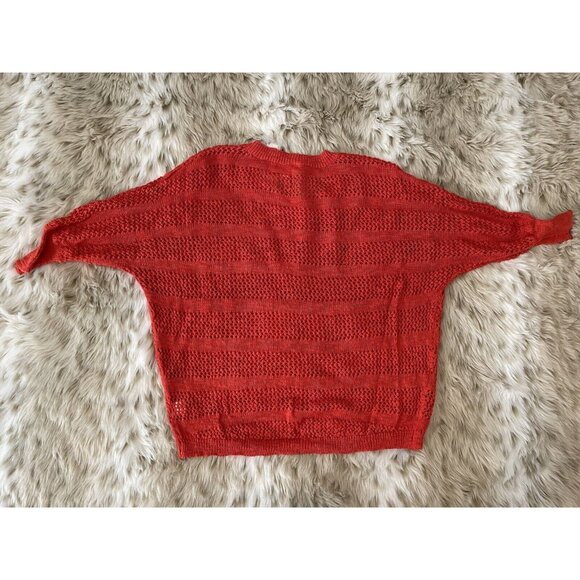 Anthropologie AphOrism Sweater Cowlneck Short Sleeves Vibrant Orange Size:S - Picture 2 of 5